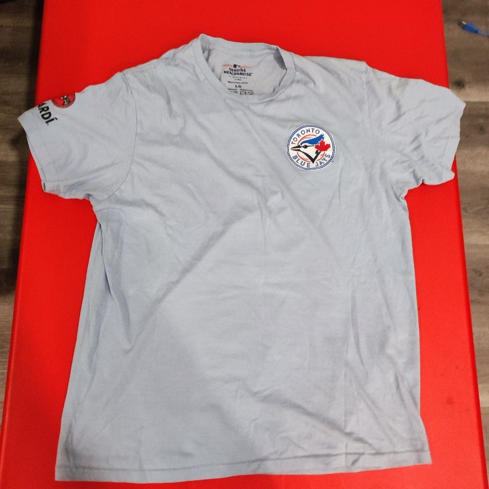 Toronto blue jays genuine merchandise back graphic T-shirt babyblue men's size L
